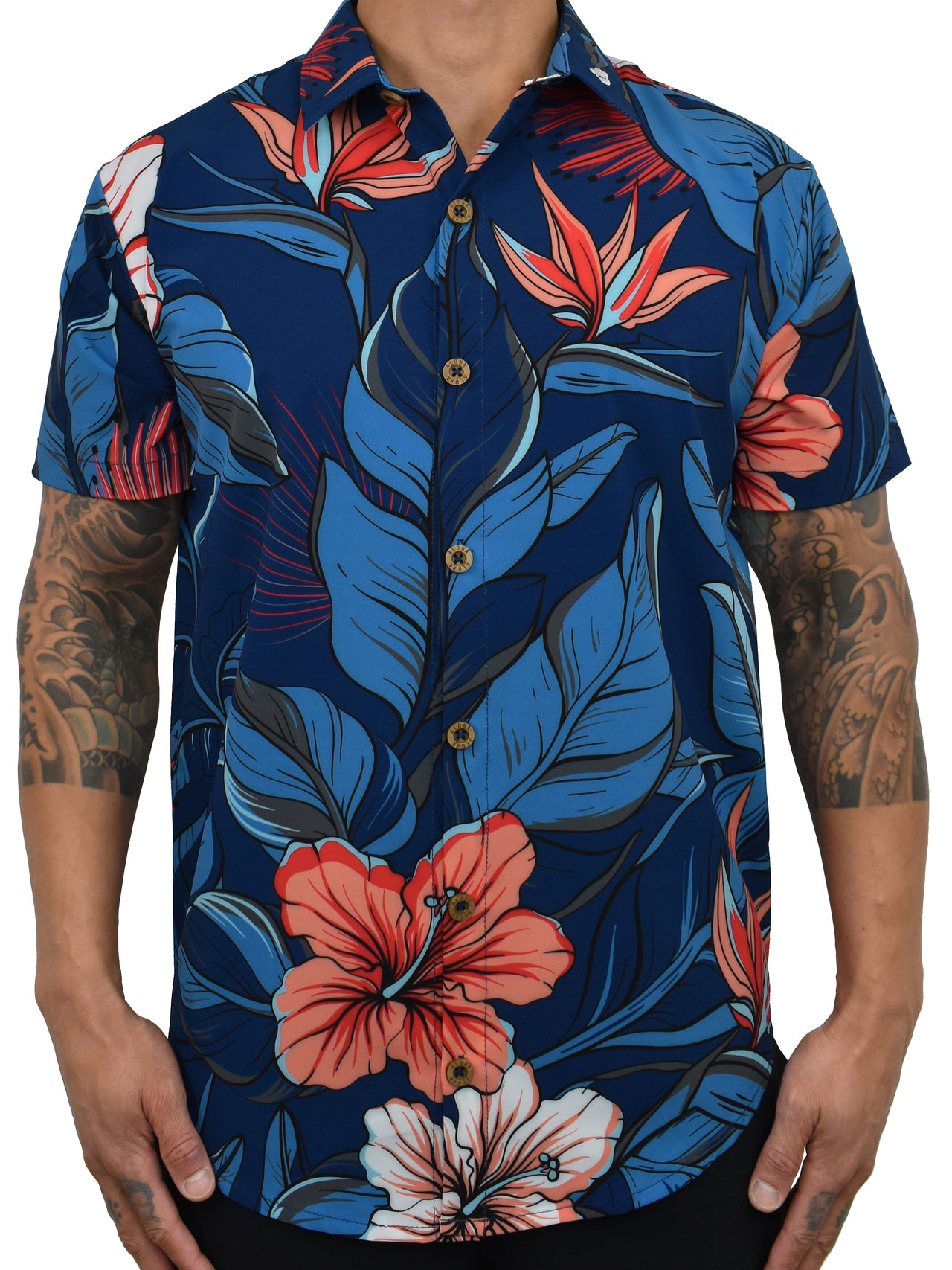 'Tropi-Cool Blue' ULTRA Aloha (Hawaiian) Shirt
