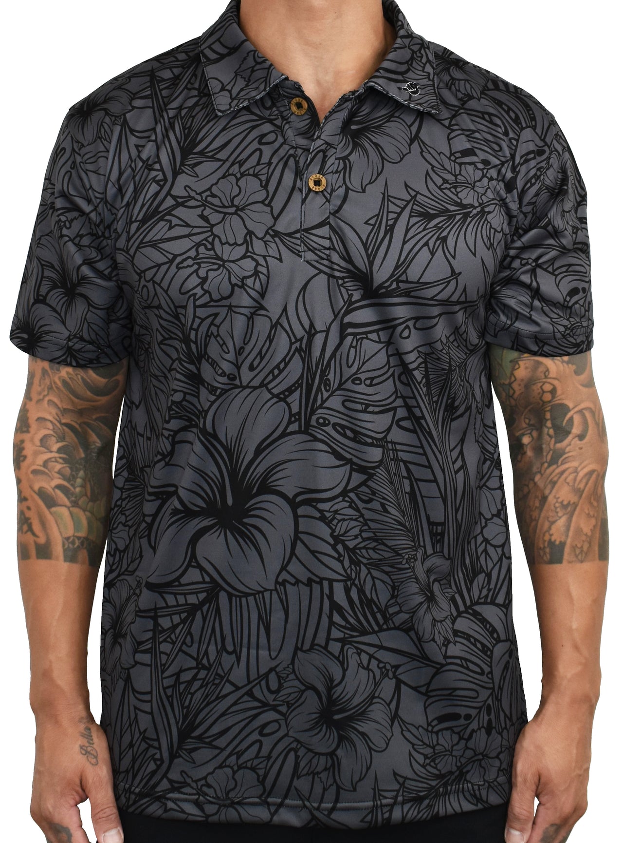 'Charcoal Hibiscus' Performance POLO