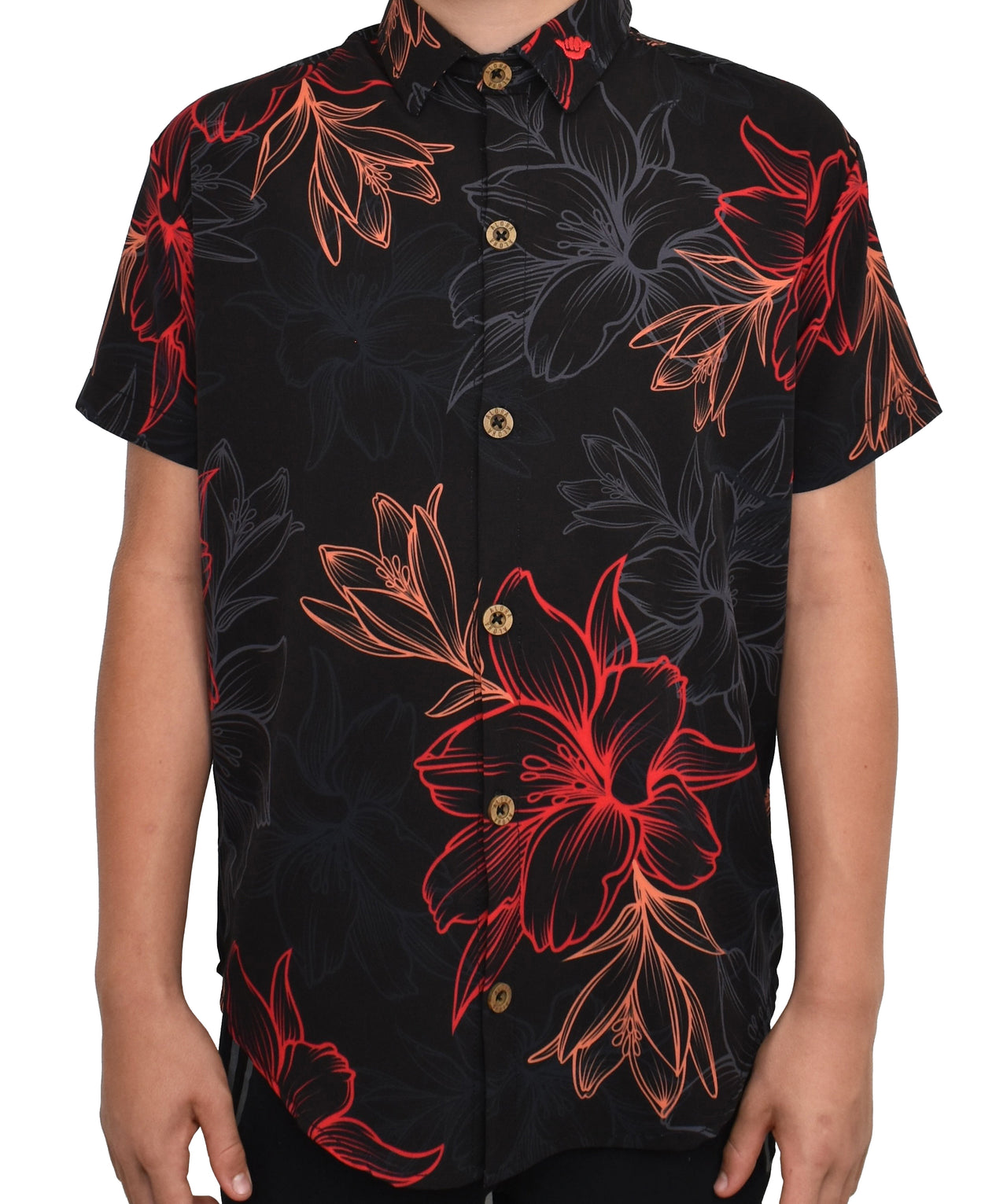 KIDS 'Electric Lava Floral' ULTRA Aloha (Hawaiian) Shirt