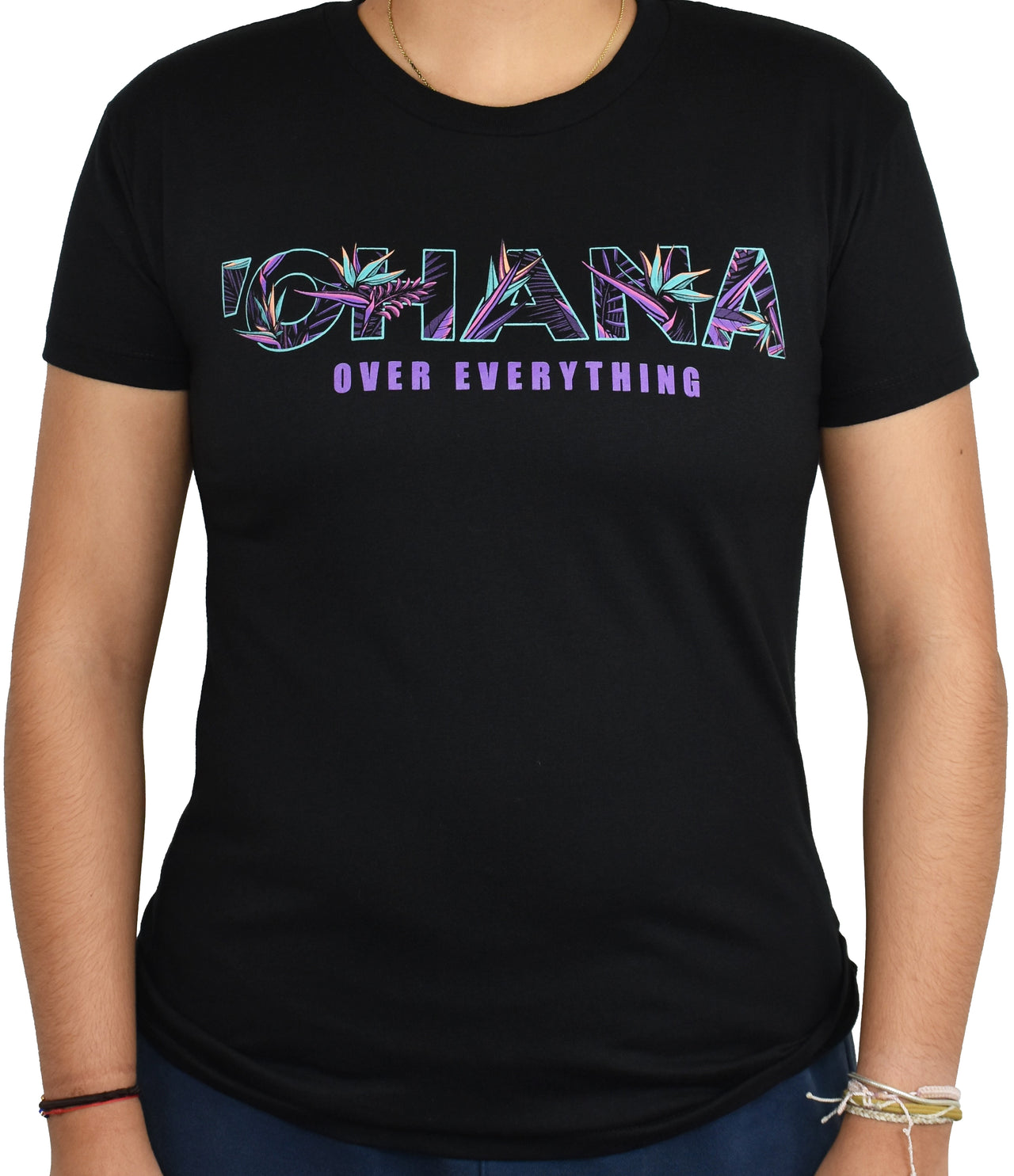 Women's 'Ohana Over Everything - HA Floral' Relaxed Tee