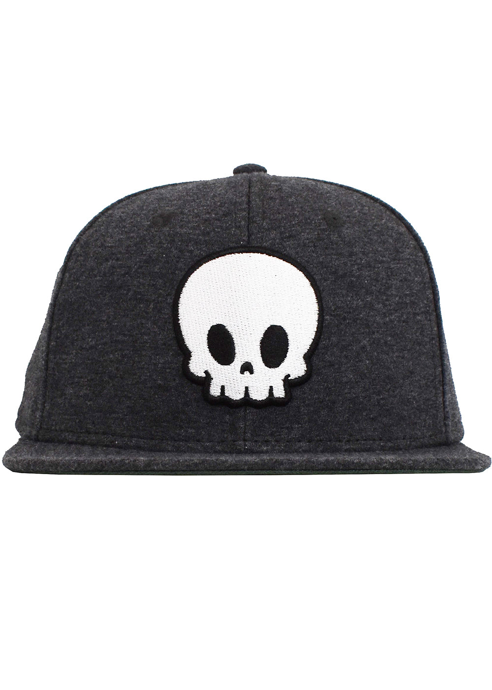 'Skull' Bubble Font Snapback - Charcoal