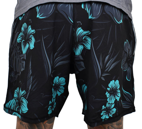 Men's 'Teal-biscus' ULTRA Hybrid Shorts