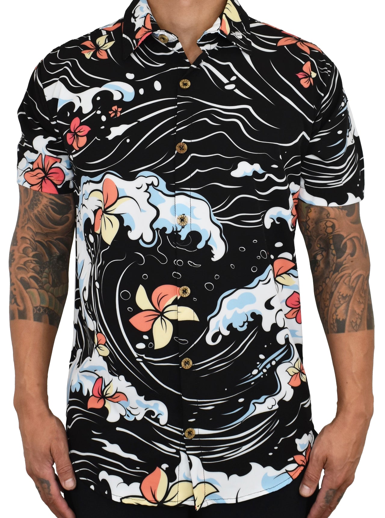 'Big Wave - Black Pearl' ULTRA Aloha (Hawaiian) Shirt