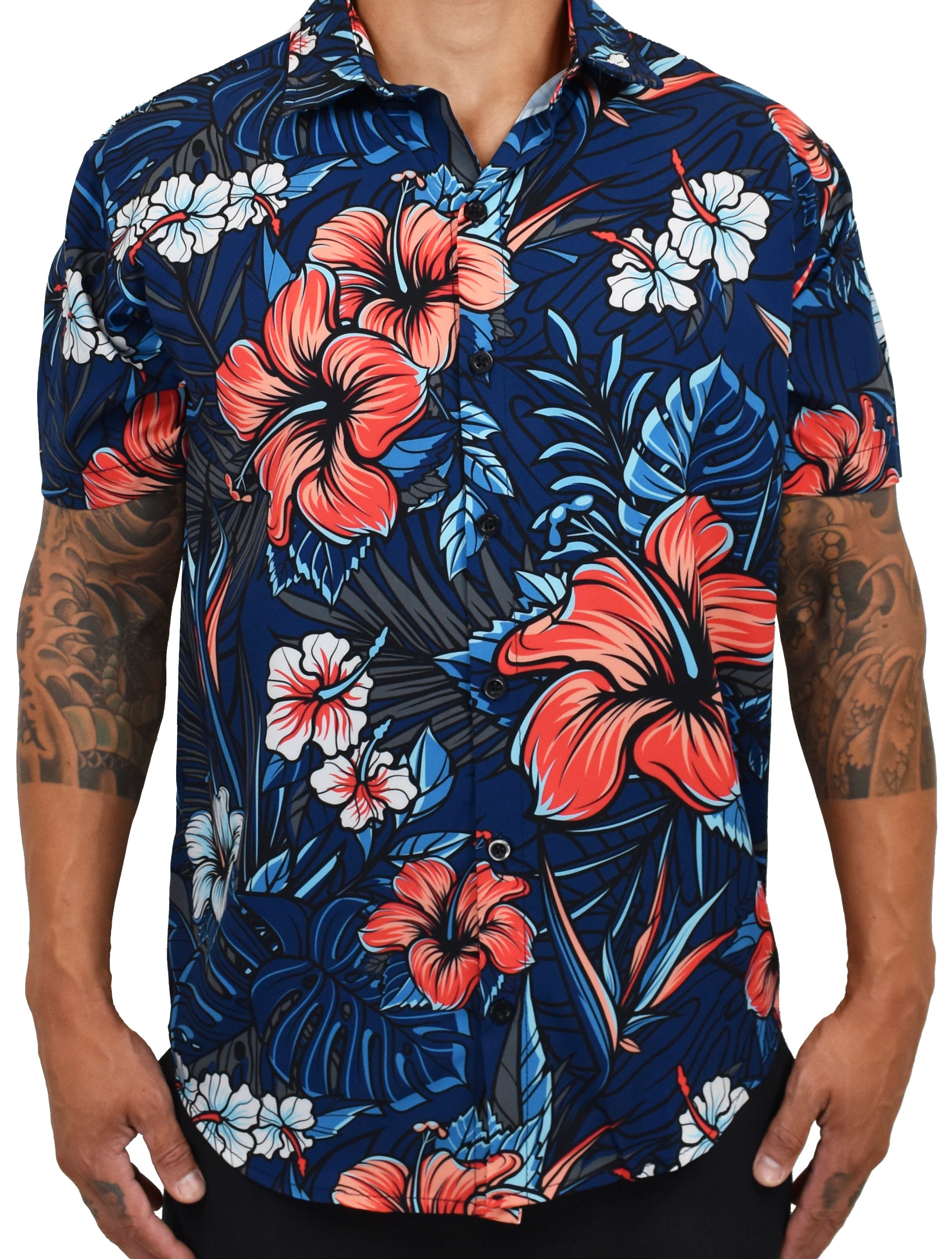 'Blue Hibiscus' Aloha (Hawaiian) Shirt