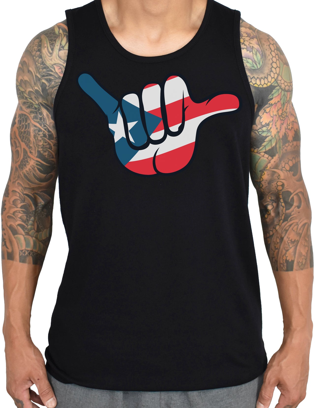 Men's 'Boricua Shaka' Tank - PRE-ORDER. ITEM SHIPS 07.25