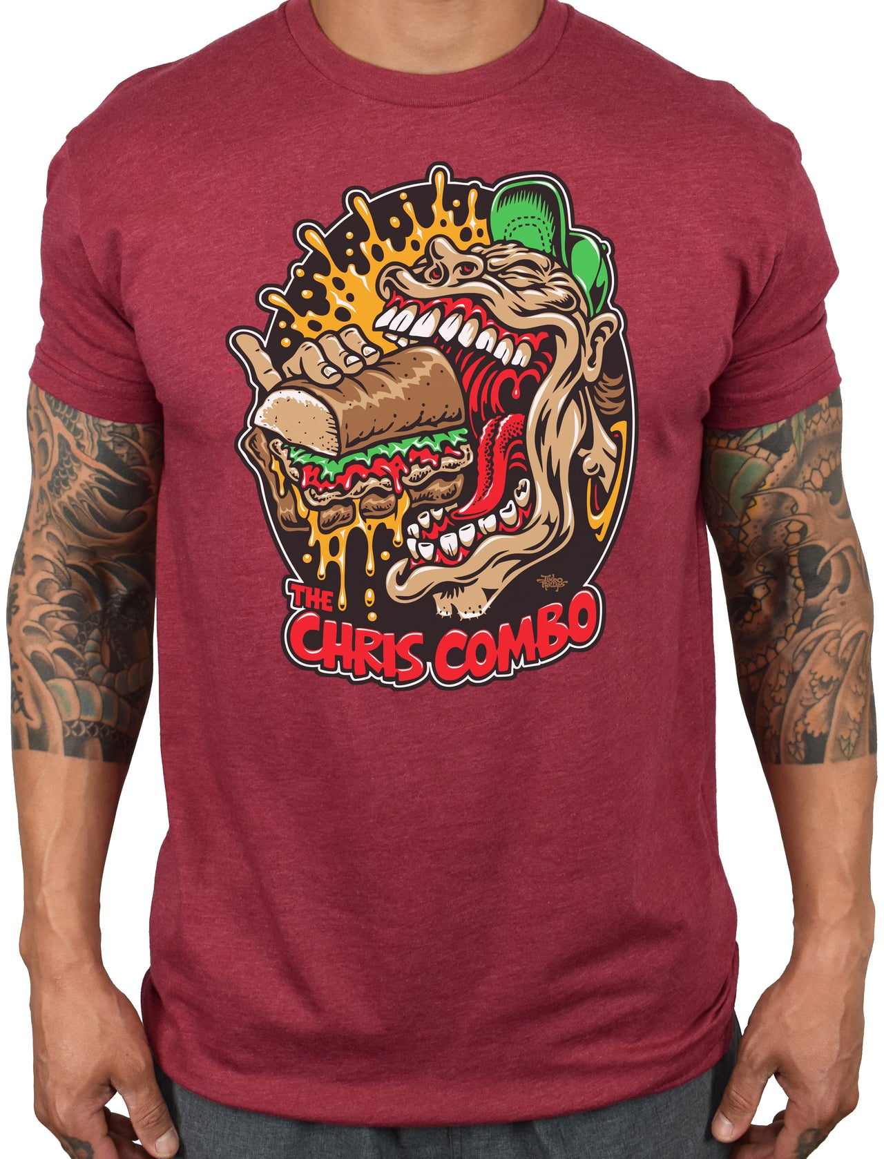 Men's 'La Villa Artist Series - 'Jimbo Phillips' Cardinal Tee - PRE-ORDER. ITEM SHIPS 09.07