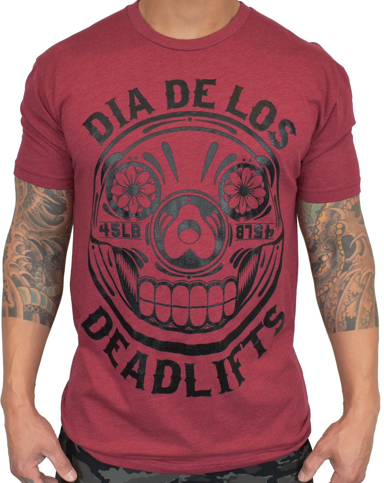 Men's 'Dia de los Deadlifts' Tee - Cardinal