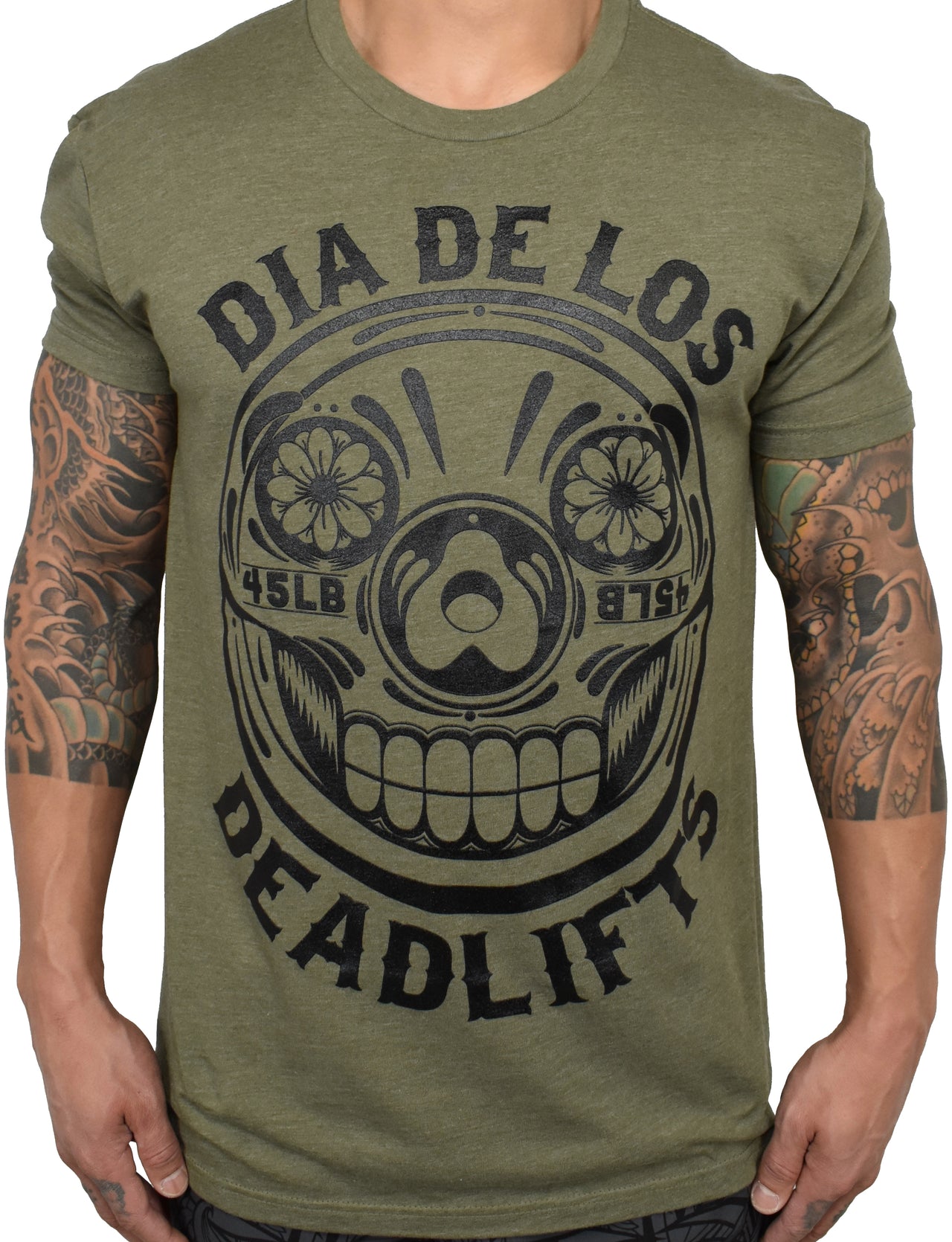 Men's 'Dia de los Deadlifts' Tee - Olive