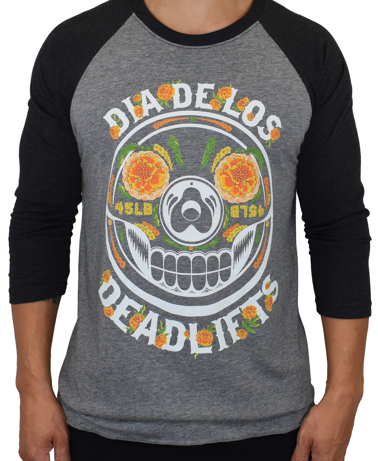 'Dia de los Deadlifts' 3/4 RAGLAN - Marigold Edition - FINAL SALE