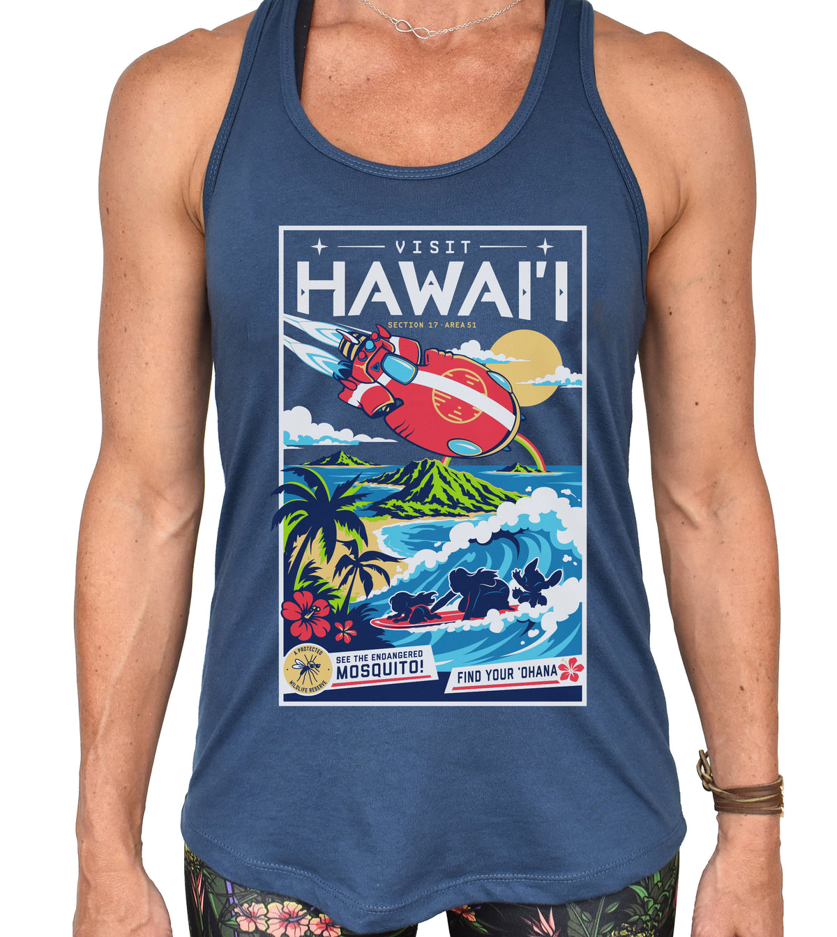 WOMEN'S 'Experiment Hawai'i' Marine Racerback Tank - PRE-ORDER. ITEM SHIPS 10.23