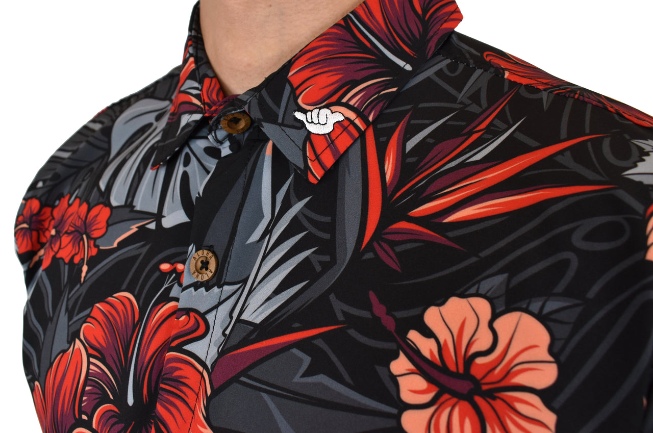 'Firebiscus' ULTRA Aloha (Hawaiian) Shirt