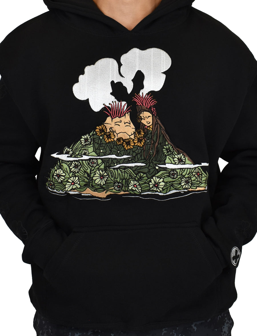 'Floral Lava' Embroidered Hoodie
