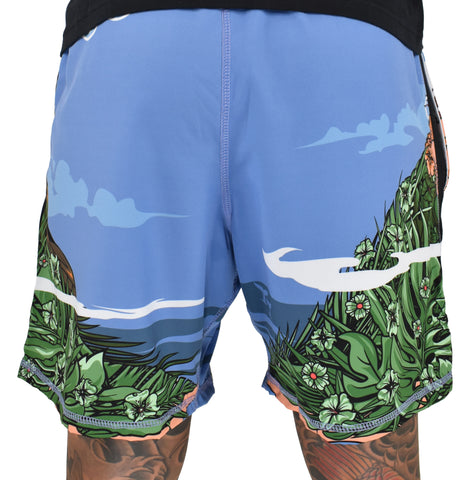 Men's 'Floral Lava' Blended Hybrid Shorts