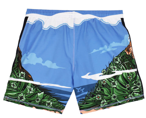 Men's 'Floral Lava' Blended Hybrid Shorts