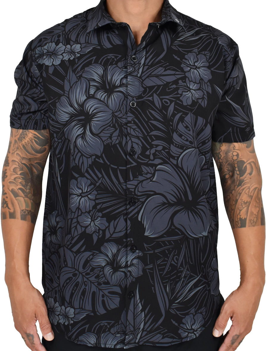 'Floral Lava Rock' Aloha (Hawaiian) Shirt