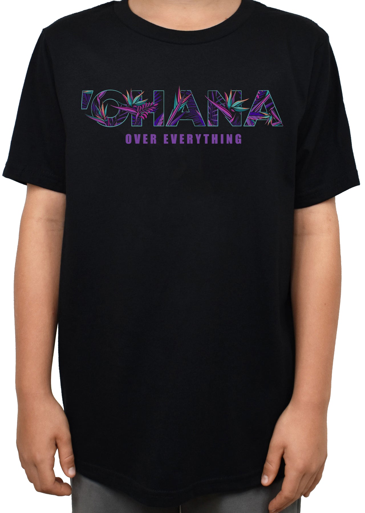 KIDS 'Ohana Over Everything - HA Floral' Tee - PRE-ORDER. ITEM SHIPS 09.12