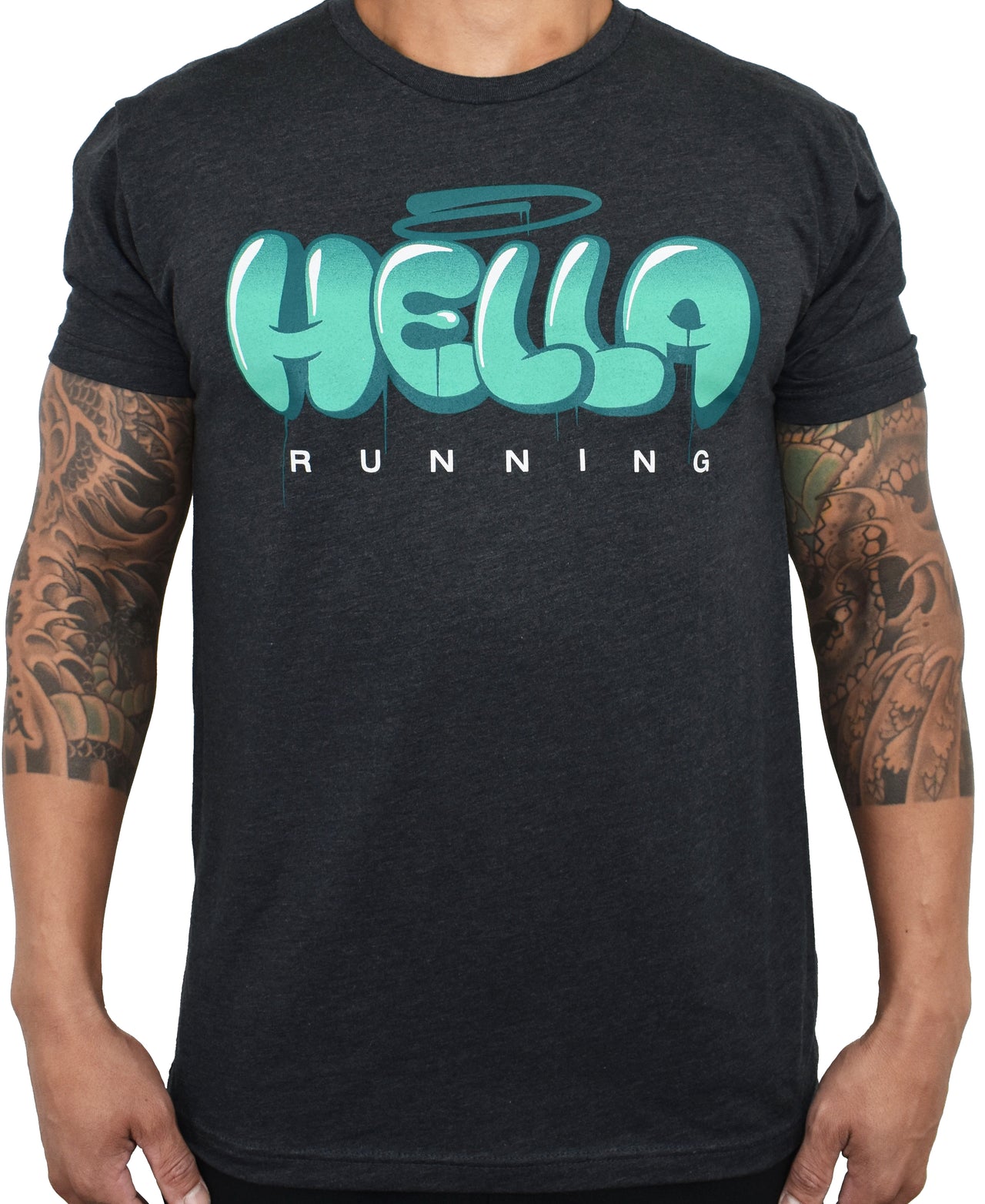 Men's 'Hella Running - Charcoal' Tee