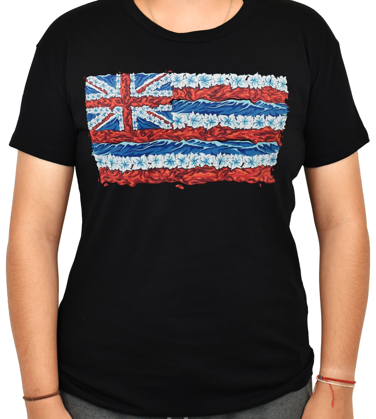 WOMEN'S 'Mauka to Makai HI Flag' Relaxed Tee
