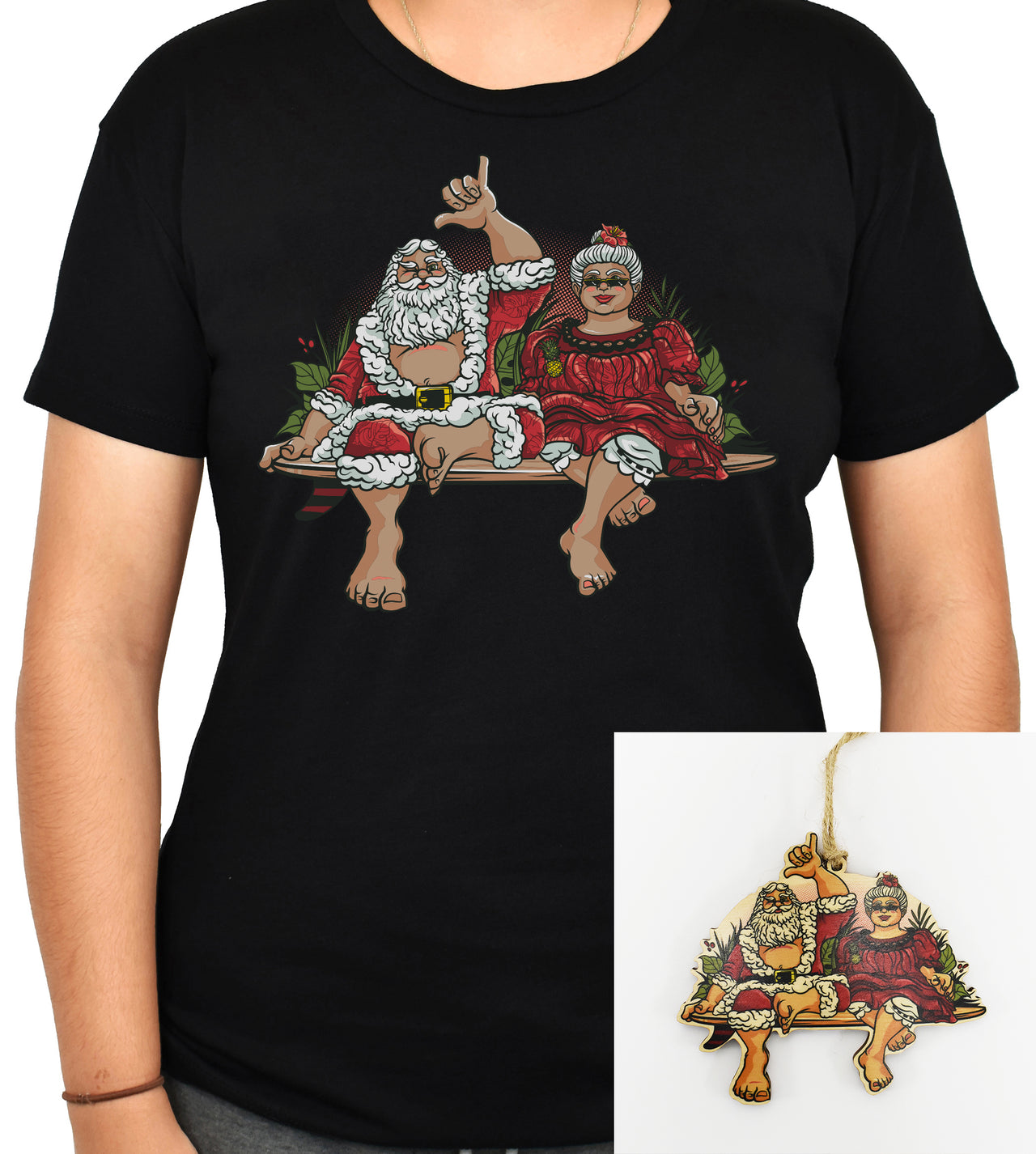 WOMEN'S 'Honolulu Lights' Tee/Ornament Combo - PRE-ORDER. ITEM SHIPS 11.21