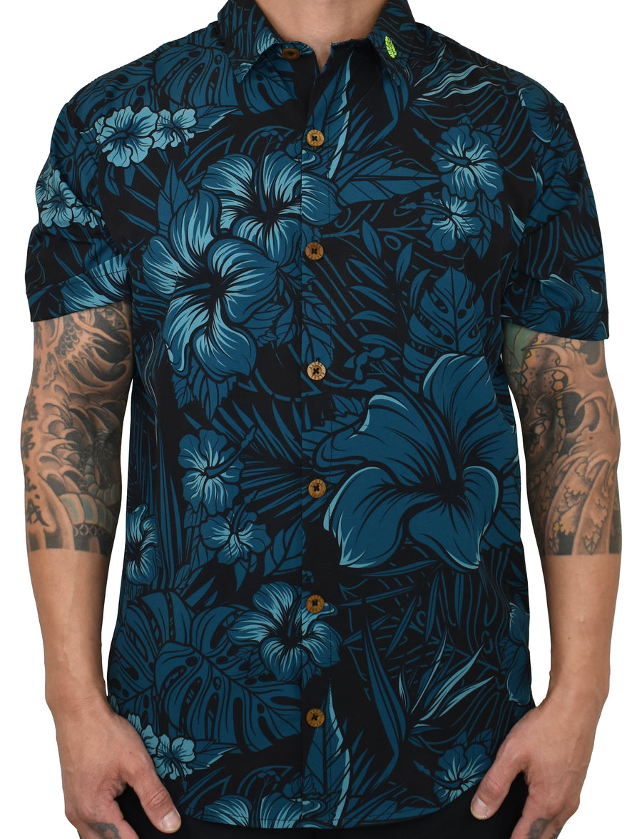 'Marine Hibiscus' ULTRA Aloha (Hawaiian) Shirt