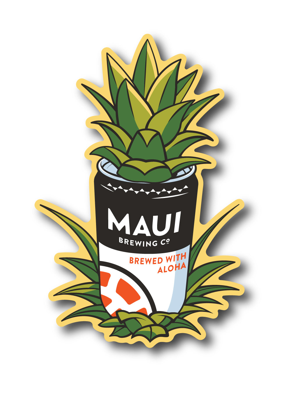 'Maui Brewing - Pineapple Mana' Sticker - PRE-ORDER. ITEM SHIPS 05.23