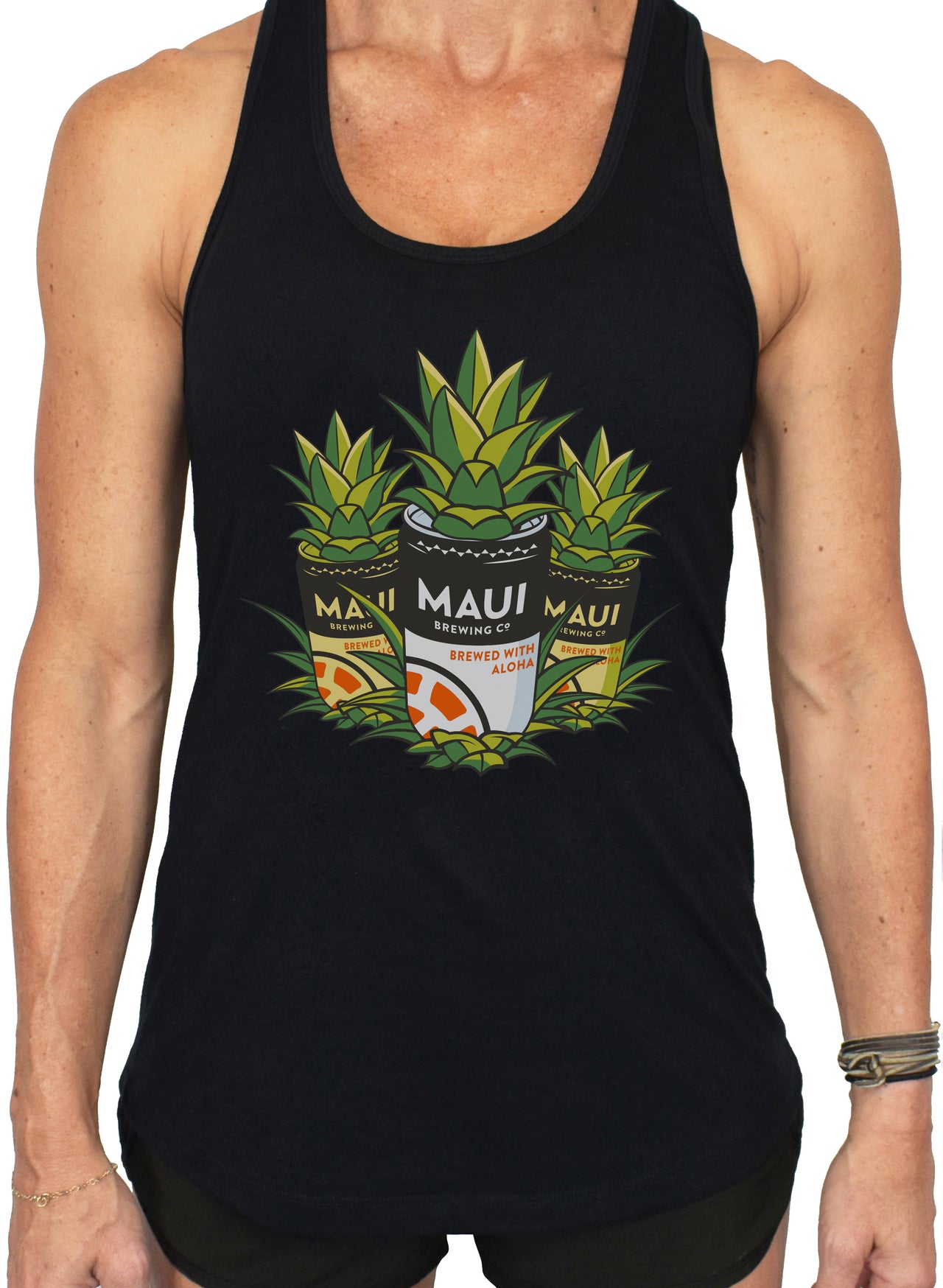 WOMENS 'Maui Brewing - Pineapple Mana' Racerback Tank - PRE-ORDER. ITEM SHIPS 05.23