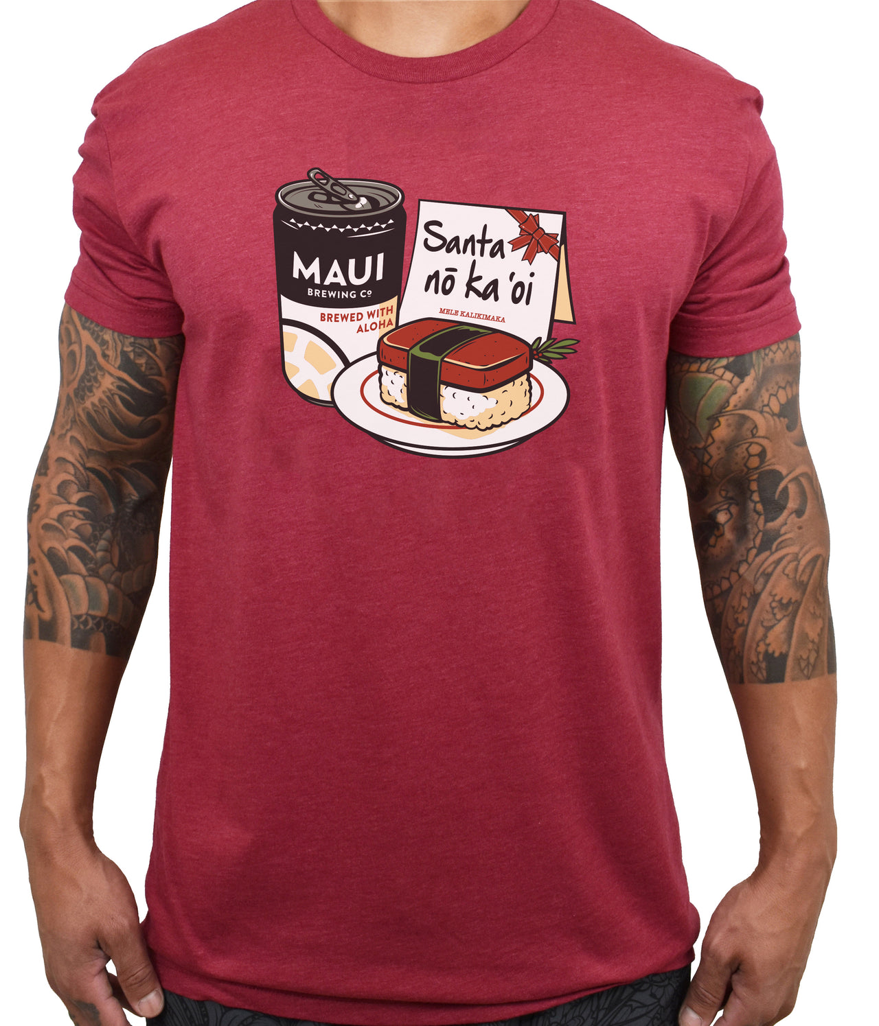 Men's 'Maui Milk & Cookies' Cardinal Tee - PRE-ORDER. ITEM SHIPS 12.05