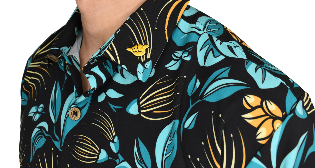 'Big Island ‘ŌHI‘A - Turquoise' ULTRA Aloha (Hawaiian) Shirt