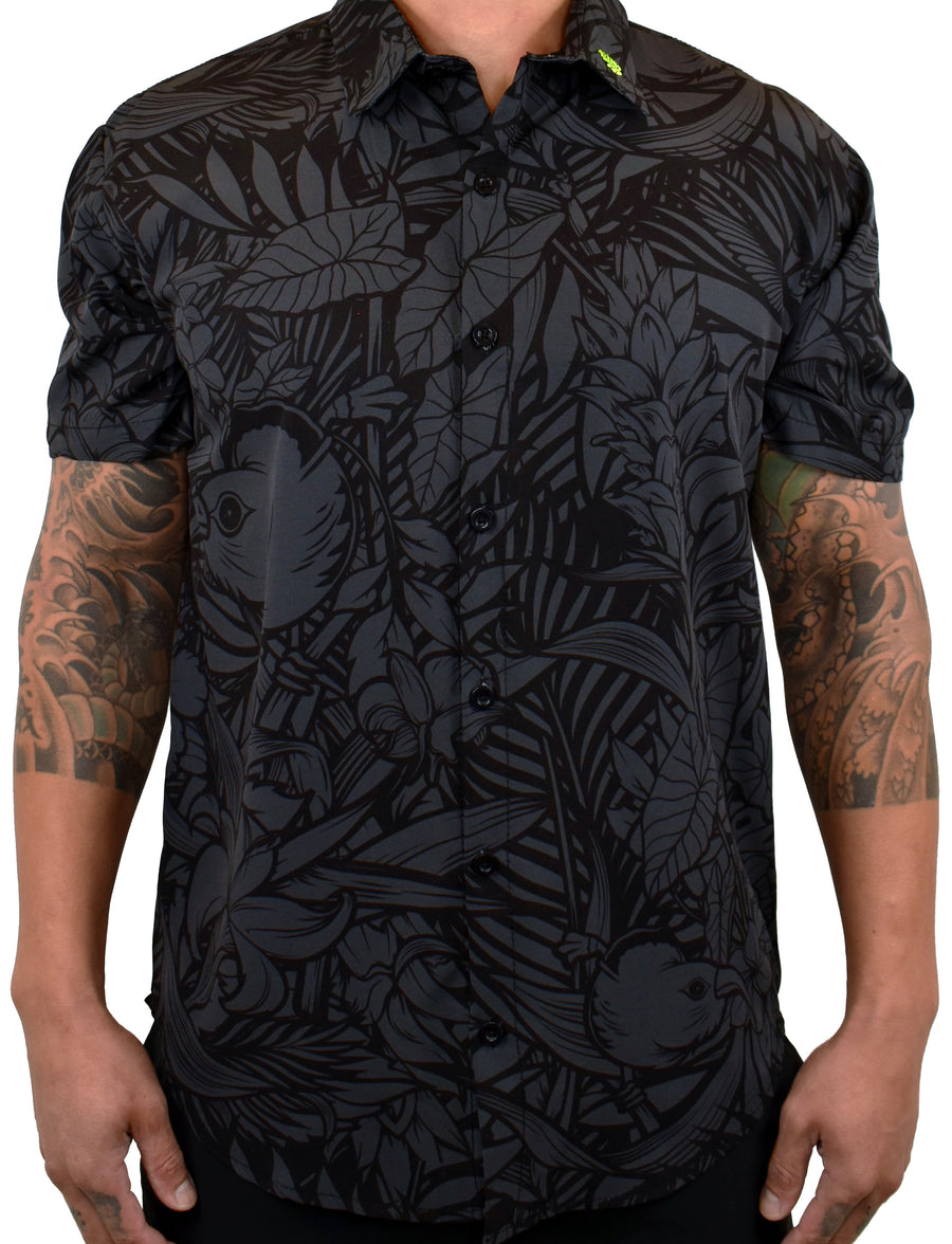 'Charcoal Ohana' Aloha (Hawaiian) Shirt - FINAL SALE