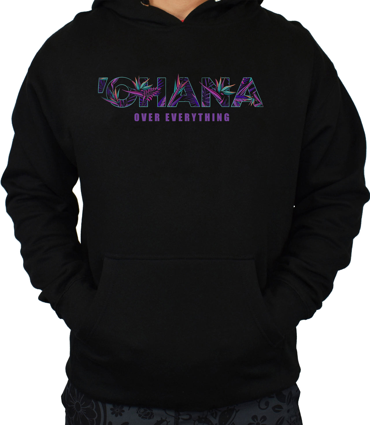 'Ohana Over Everything - HA Floral' Hoodie - PRE-ORDER. ITEM SHIPS 09.12