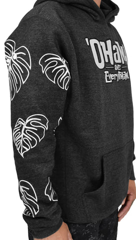 'Ohana Over Everything' Embroidered Hoodie – Lilo Edition - CHARCOAL