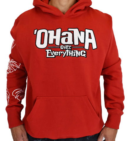 'Ohana Over Everything' Embroidered Hoodie – Lilo Edition - RED