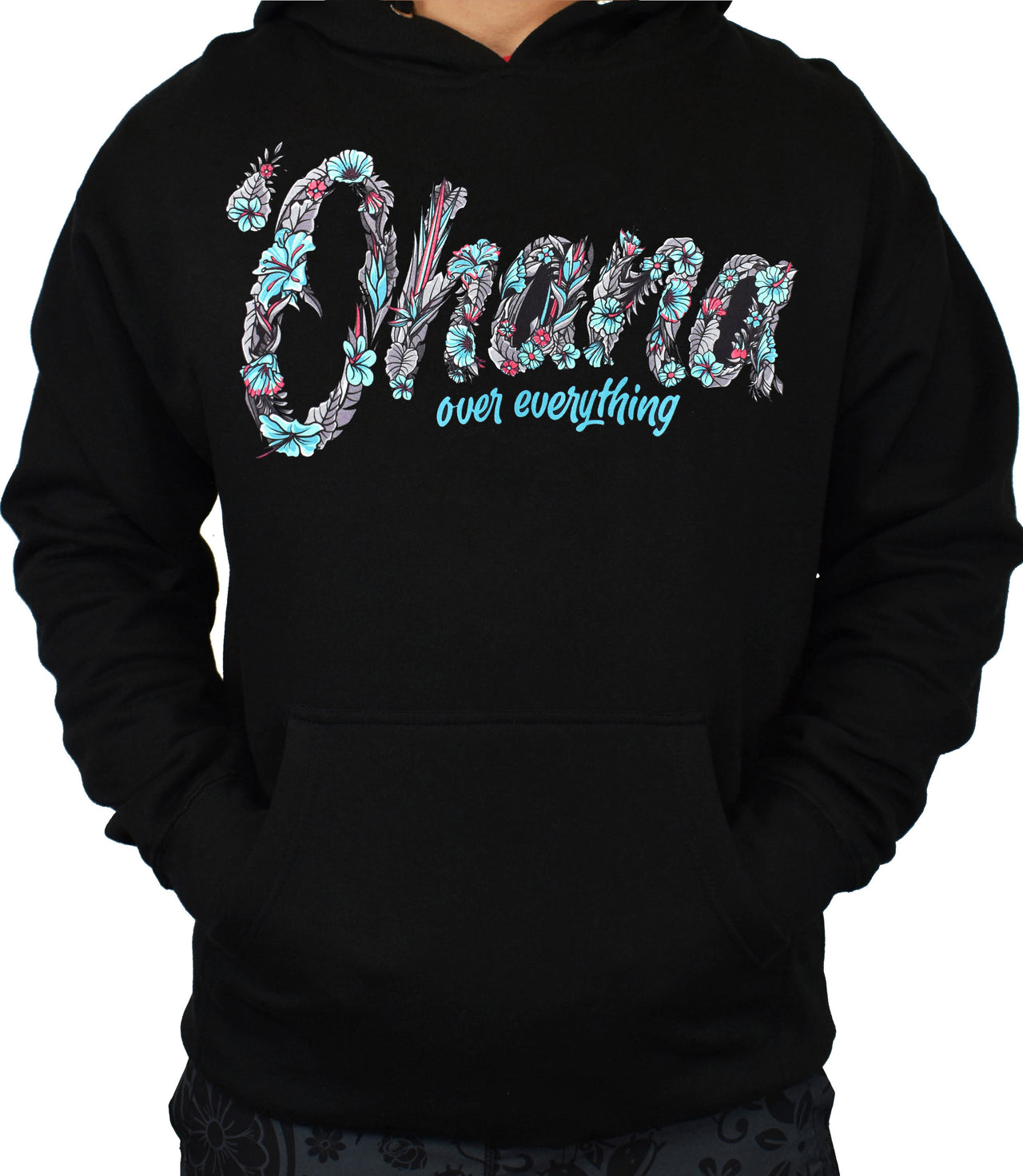 'Ohana Over Everything - S-BISCUS Floral' Hoodie