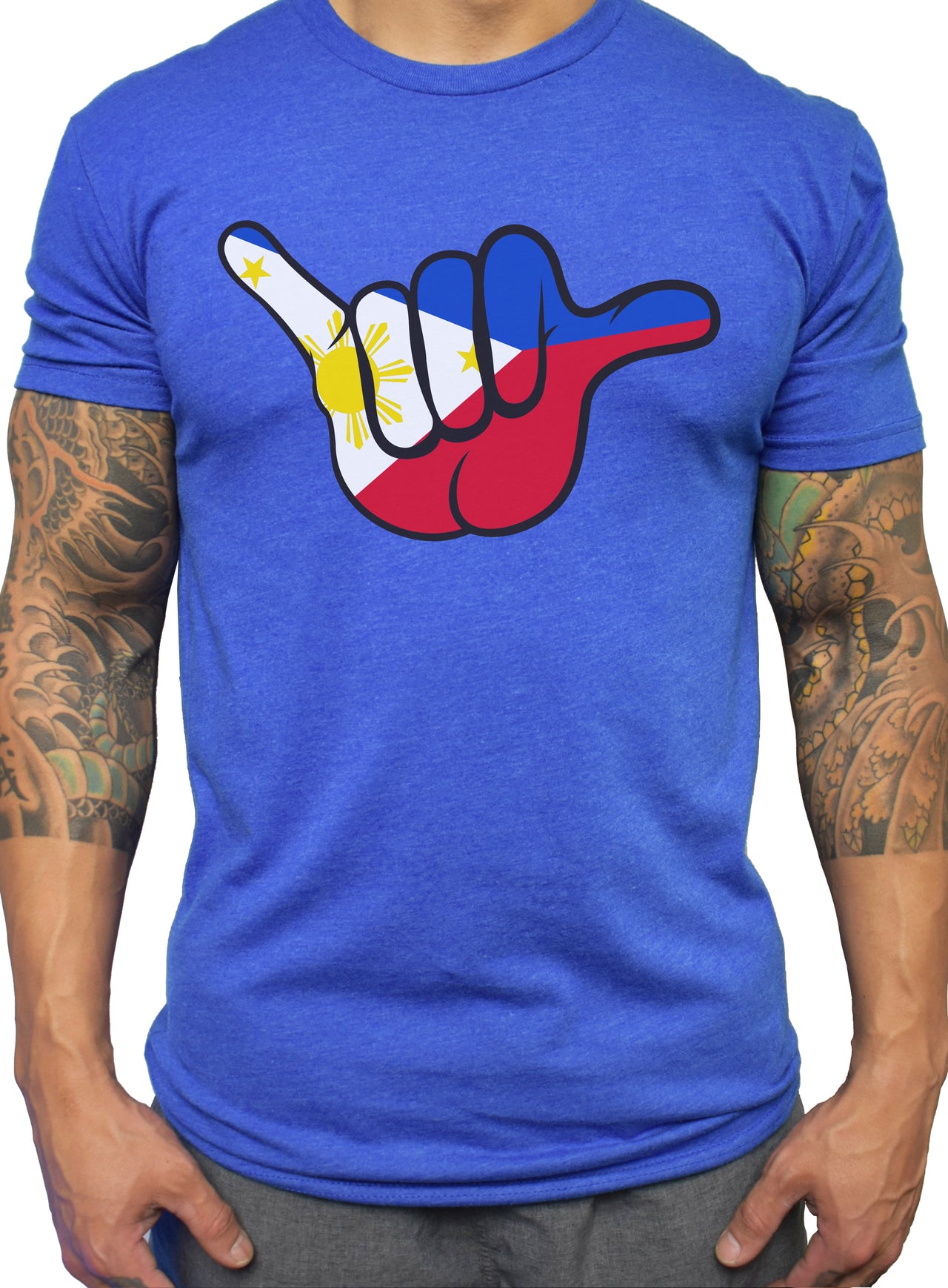 Men's 'Filipino Shaka' Royal Tee - PRE-ORDER. ITEM SHIPS 05.15