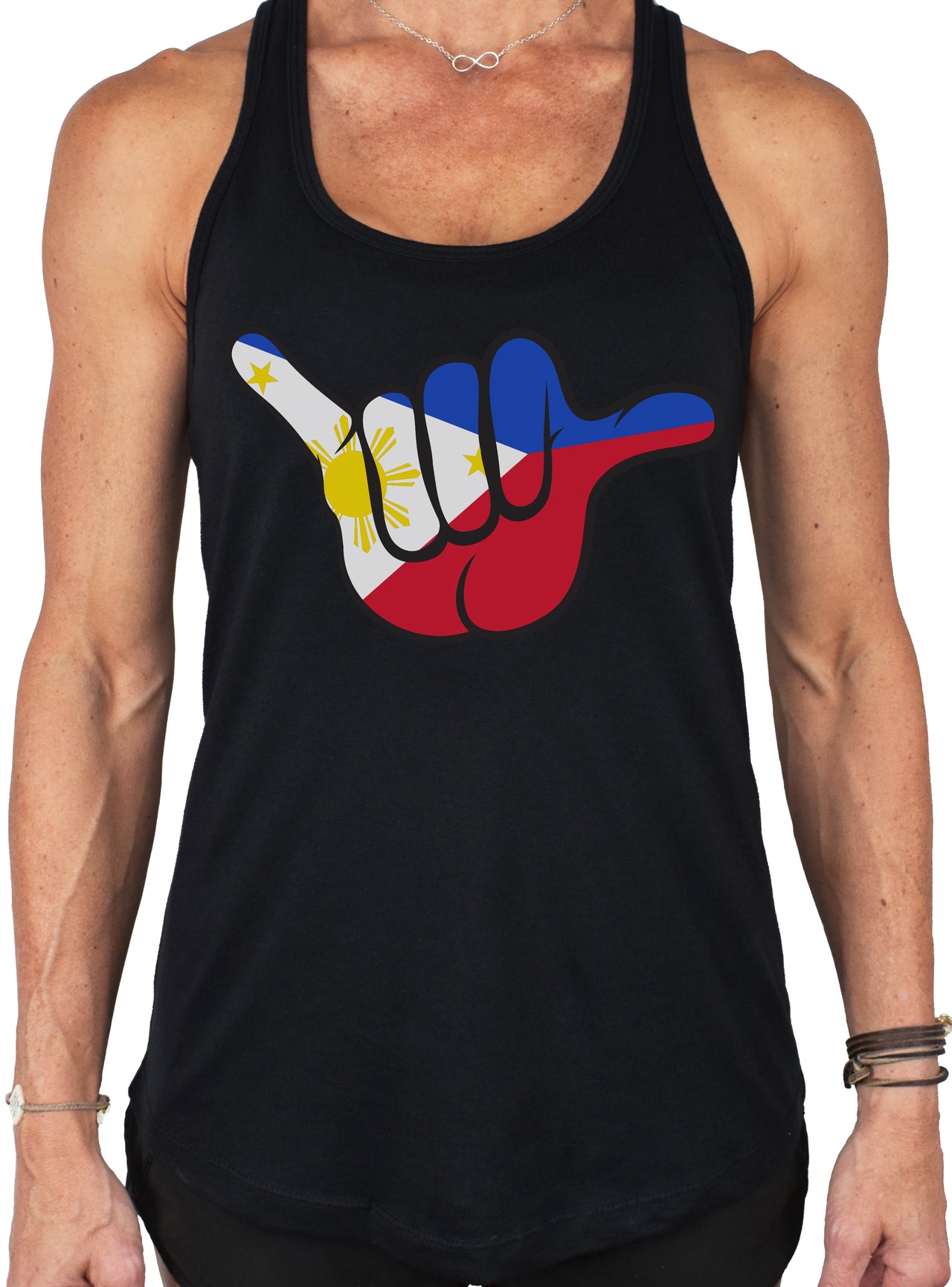 WOMENS 'Filipino Shaka' Racerback Tank - PRE-ORDER. ITEM SHIPS 05.15