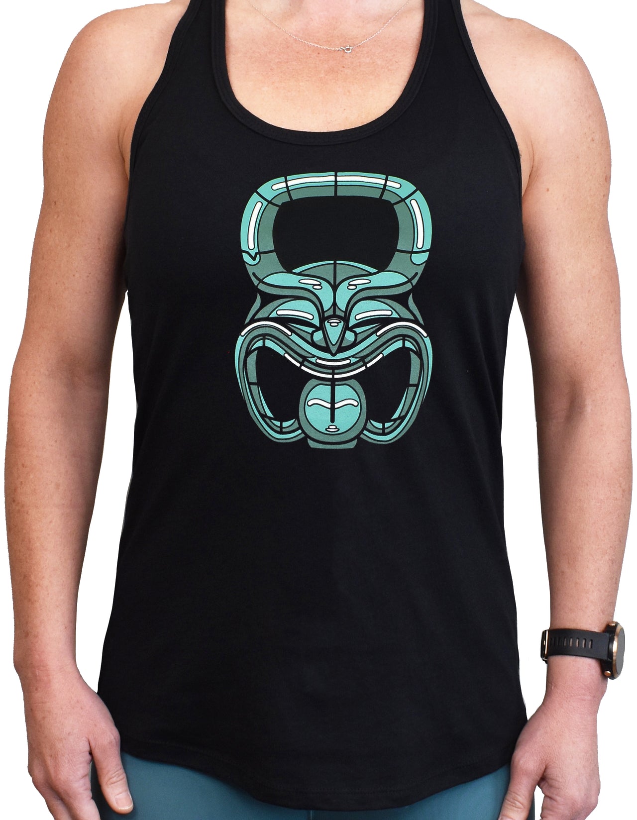 Women's 'Teal Tiki KB' Racerback Tank