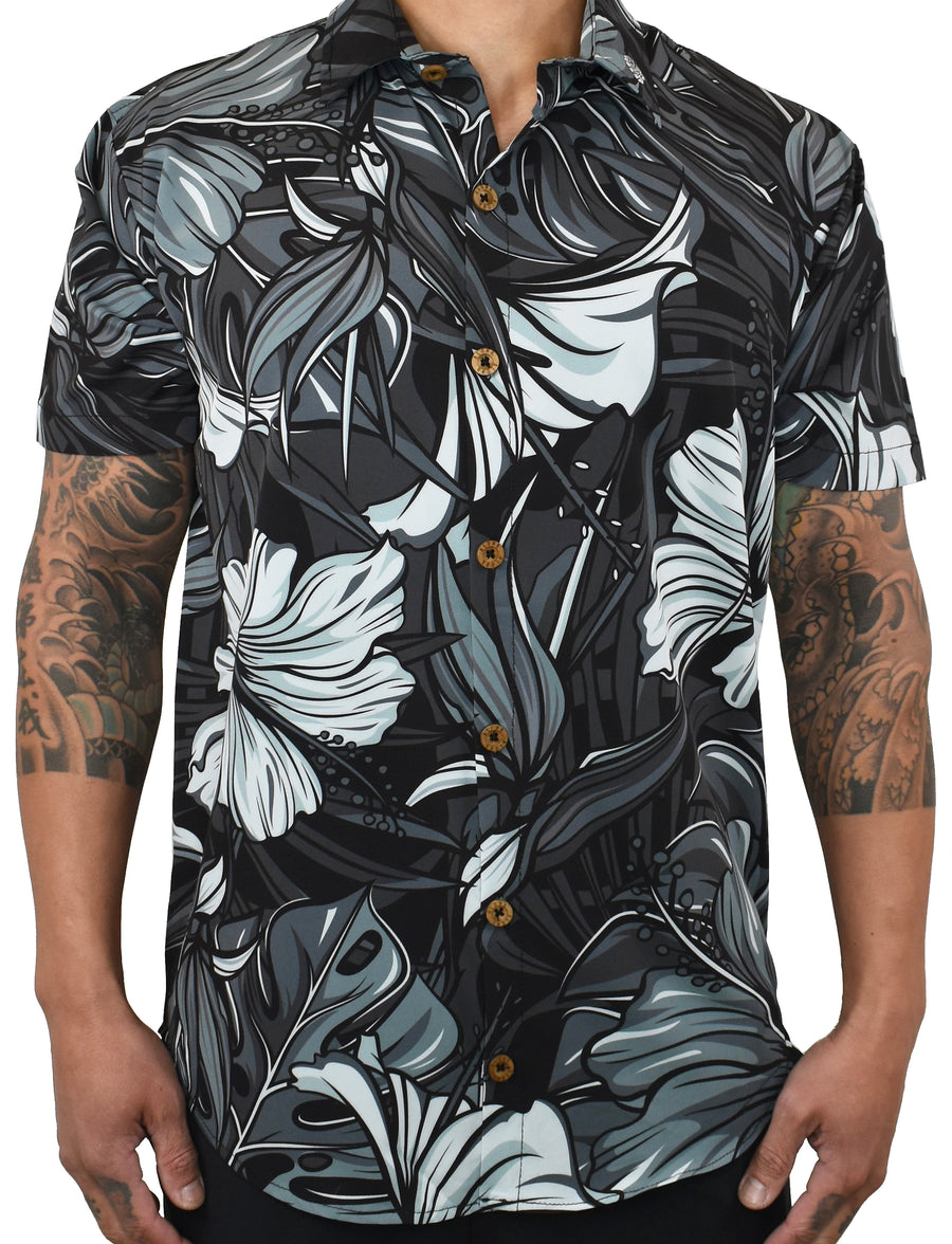'Tropical Vibes' - Grey Mist ULTRA Aloha (Hawaiian) Shirt