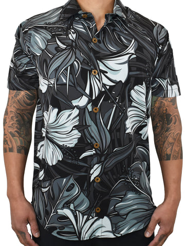 'Tropical Vibes' - Grey Mist ULTRA Aloha (Hawaiian) Shirt