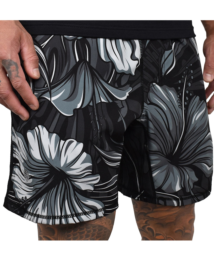 Men's 'Tropical Vibes' - Grey Mist Blended Hybrid Shorts