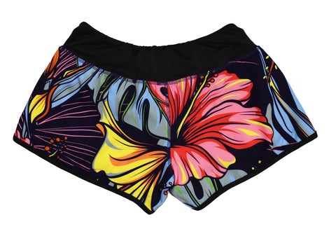 Women's 'Tropical Vibes' - Purple Rain Hybrid Shorts