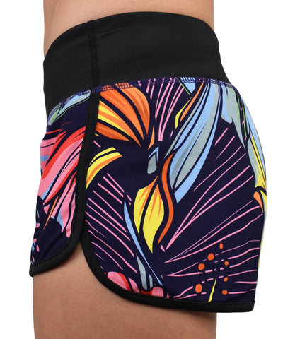 Women's 'Tropical Vibes' - Purple Rain Hybrid Shorts