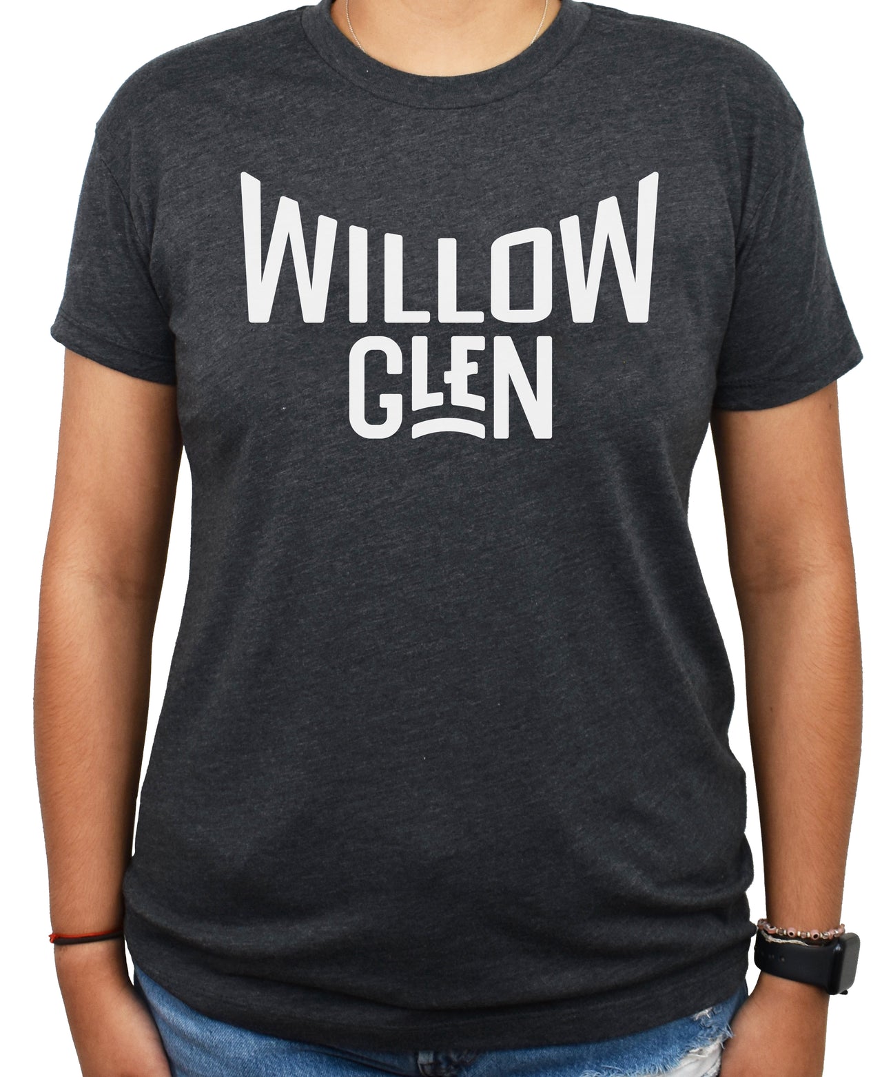 Women's 'Willow Glen' Relaxed Tee - Charcoal/White