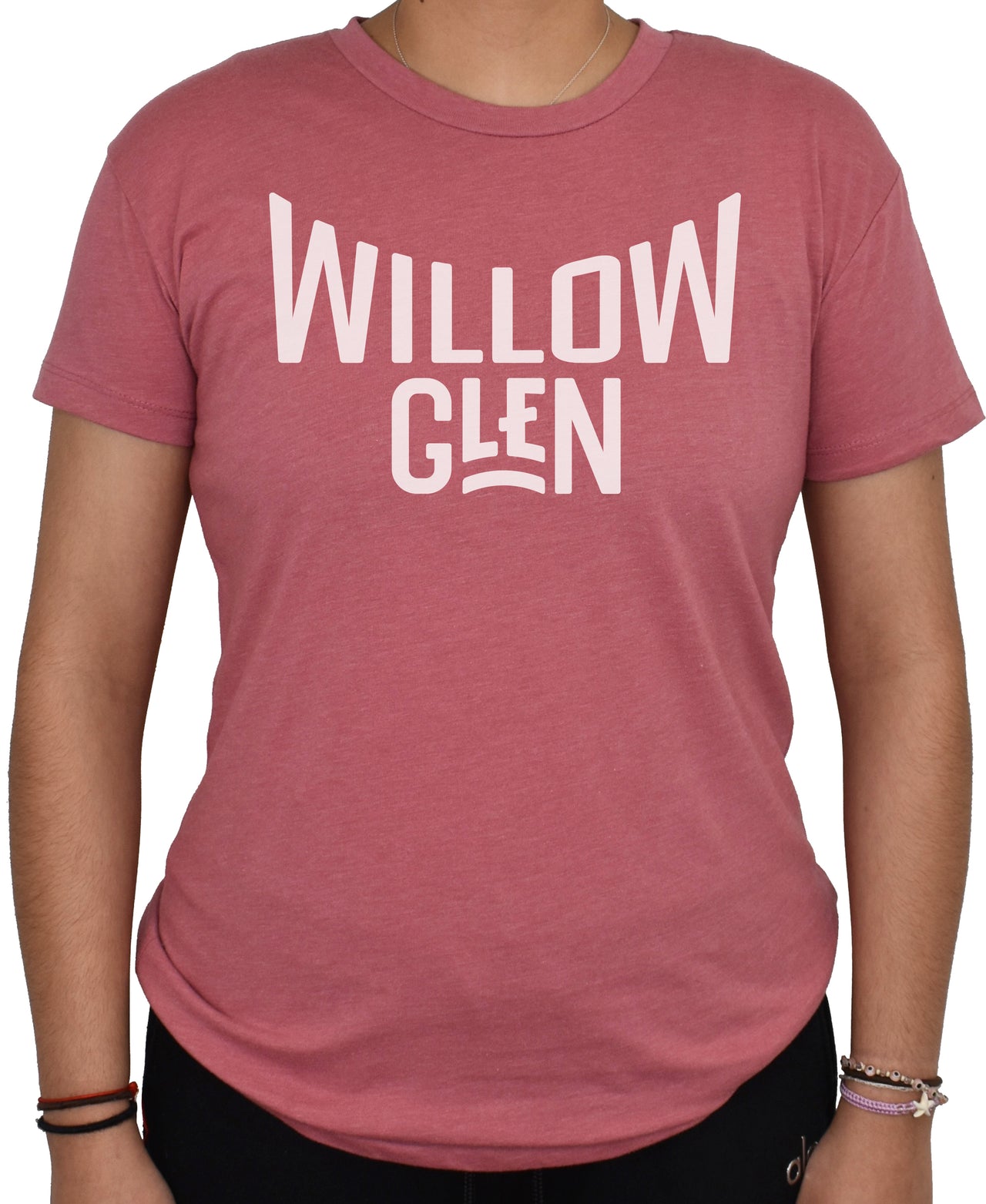 Women's 'Willow Glen' Relaxed Tee - Mauve/White