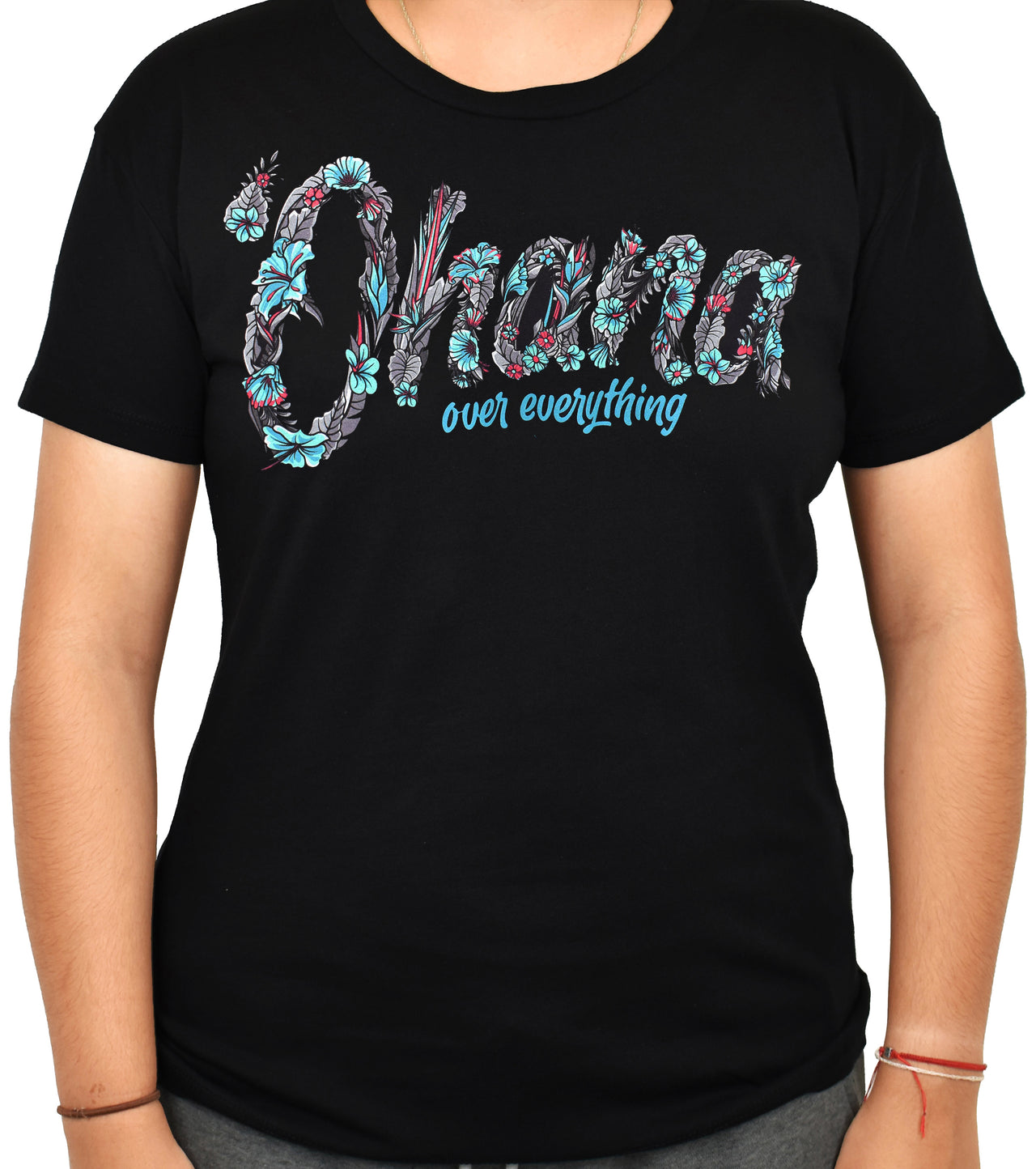 WOMEN'S 'Ohana Over Everything - S-BISCUS Floral' Relaxed Tee