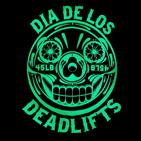 Women's 'Dia de los Deadlifts - Blacklight Edition' Racerback Tank