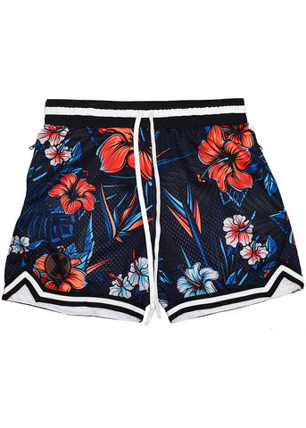 Men's 'Blue Hibiscus' *NEW* 5" Hoop Shorts