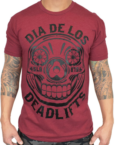 Men's 'Dia de los Deadlifts' Tee - Cardinal