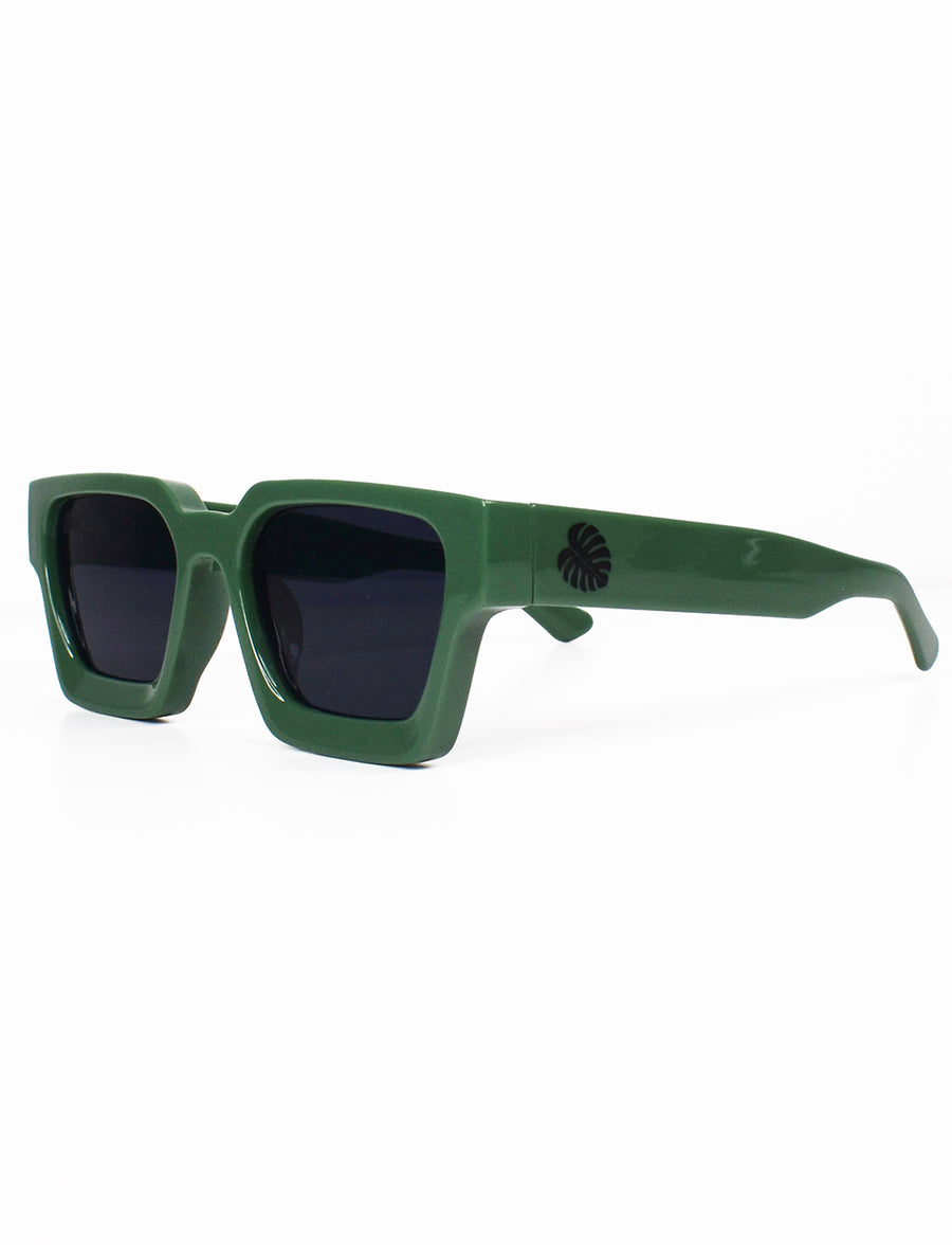 'Monstera' Chunky Moss Green Sunglasses
