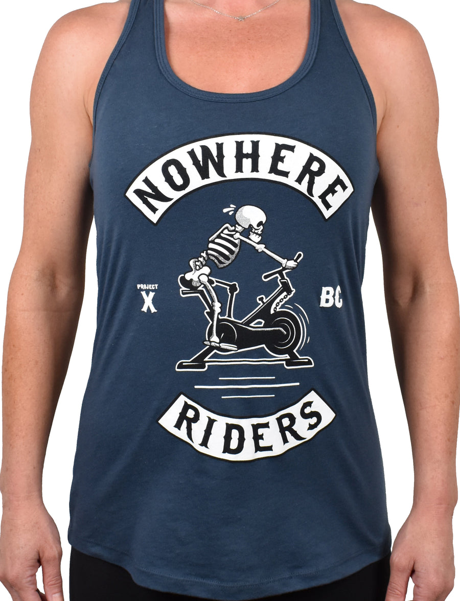 Women's 'Nowhere Riders' Racerback Tank - Marine