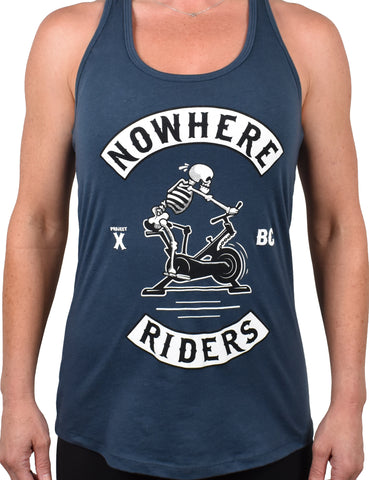 Women's 'Nowhere Riders' Racerback Tank - Marine